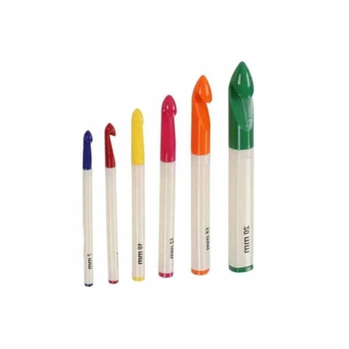 Plastik Saplı Kalın Tığ Seti - 6 Adet