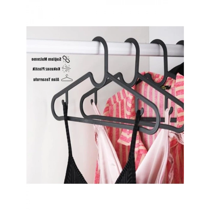 Plastik Slim Elbise Askısı, 10lu Set