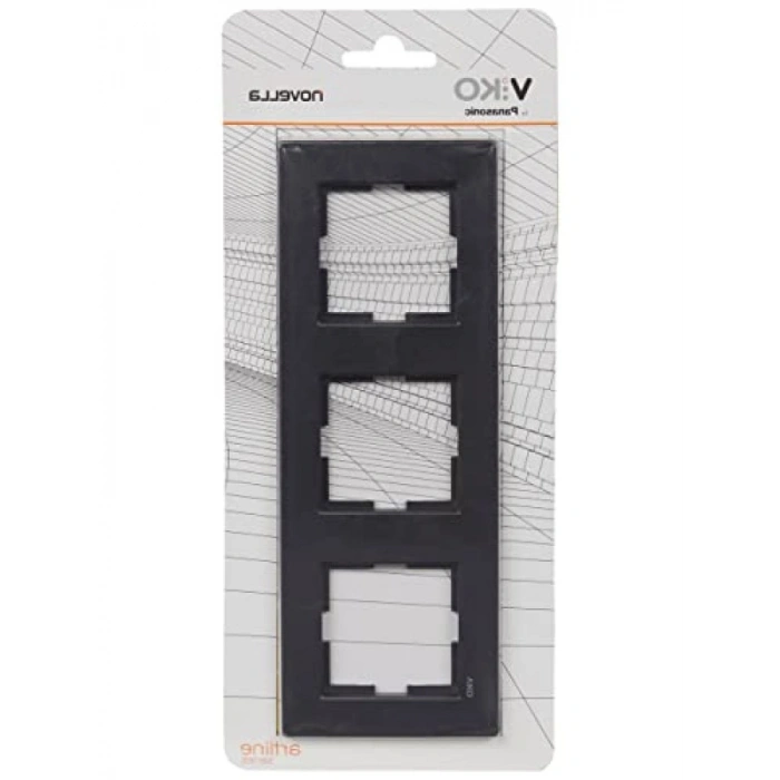 Plastik Üçlü Çerçeve - Siyah