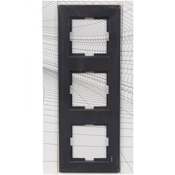 Plastik Üçlü Çerçeve - Siyah