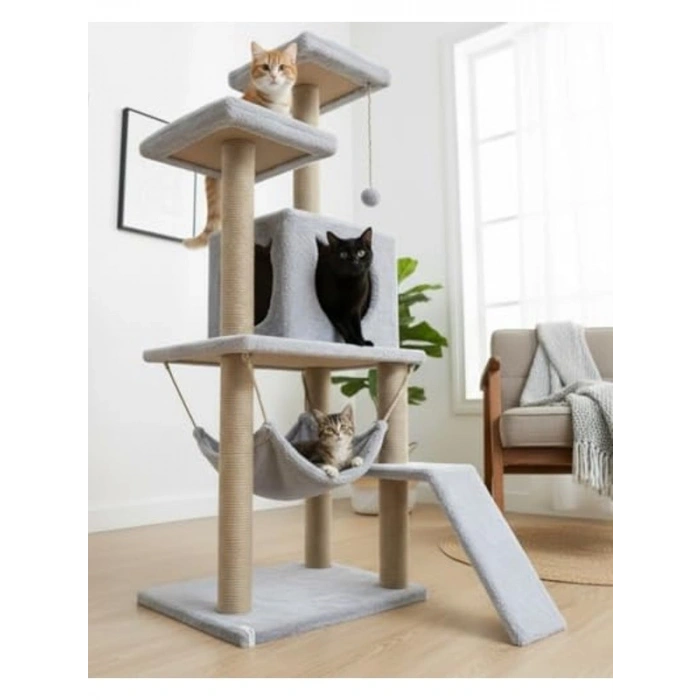 Platformlu Gri Kedi Tırmalama Kulesi, Oyun Evi