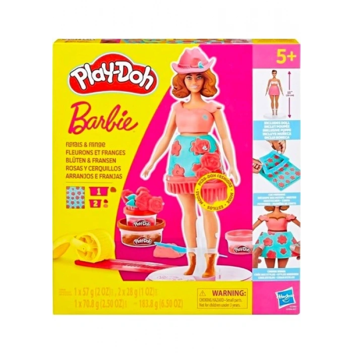 Play Doh Barbie Çiçekli ve Püsküllü Oyun Hamuru Seti G1360