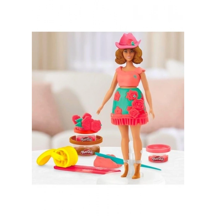 Play Doh Barbie Çiçekli ve Püsküllü Oyun Hamuru Seti G1360