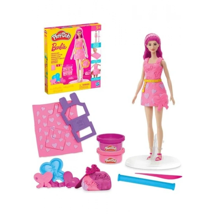 Play-Doh Barbie Kalpler ve Saç Oyun Hamuru Seti