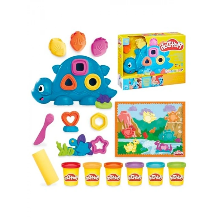 Play-Doh Başlangıç Seti Şekiller ve Renkler Dinozor Oyuncağı