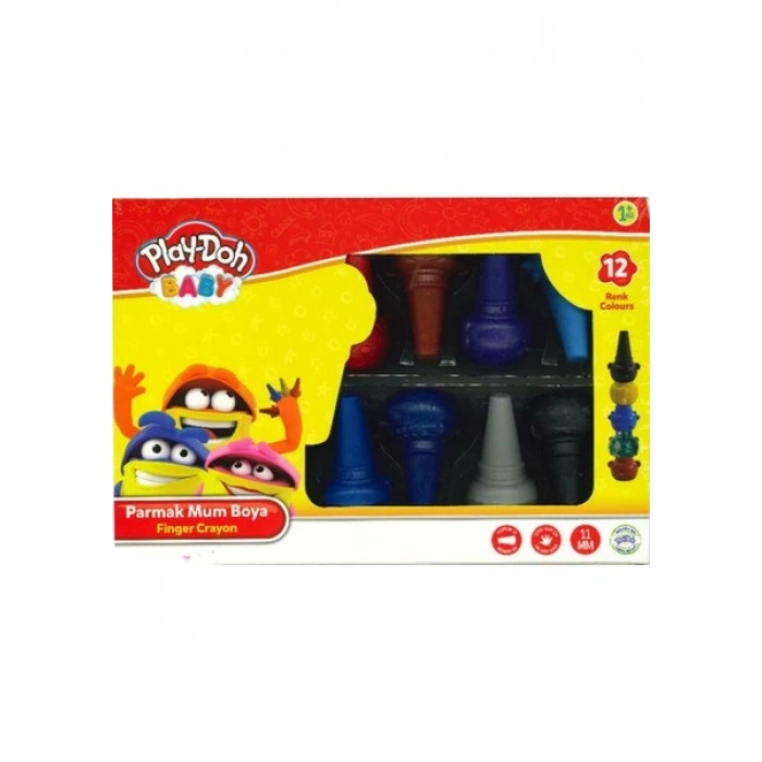 Play-Doh PLAY-CR017 Baby Parmak Mum Boya 12 Renk