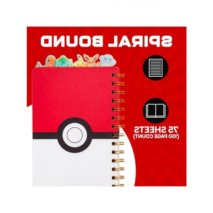 Pokemon Temalı Spiral Sekmeli Defter - 20 x 13,8 cm