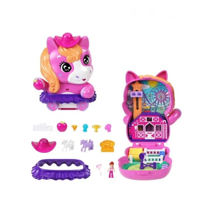 Polly Pocket Midilliyle Rodeo Heyecanı Mikro Oyun Seti JCR39