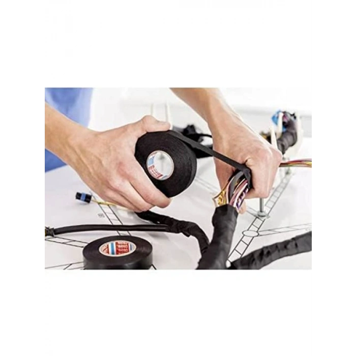 Polyester Bez Kablo Sarma Bandı 19 mm x 15 Metre Siyah