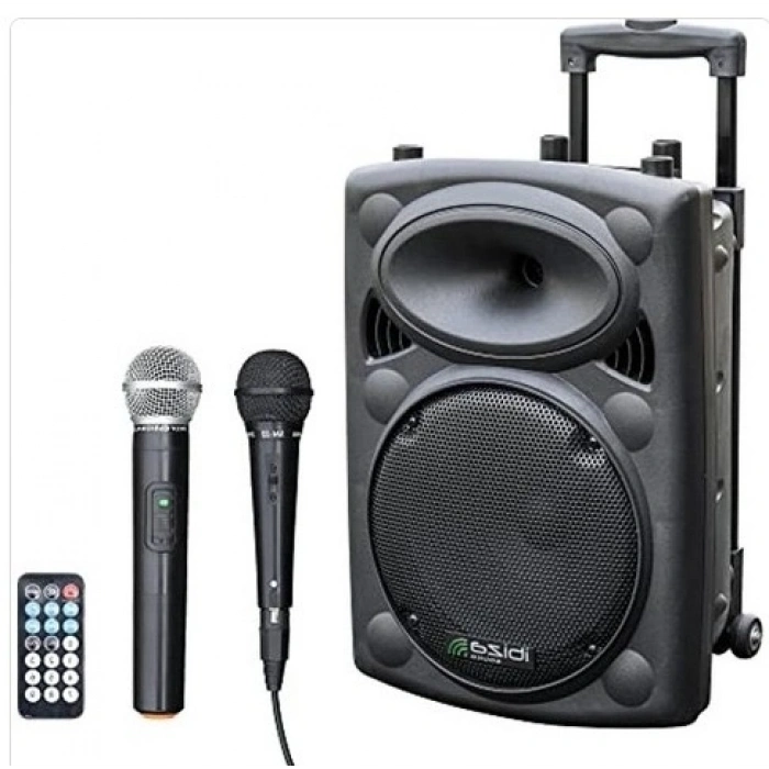 - PORT10VHF-BT - Taşınabilir Hoparlör, 10 Inç (25,4 Cm)/maks. 500W, 2 Mikrofonlu (Kablolu ve Vhf), Uzaktan Kumanda ve Koruyucu Kılıf - Bluetooth, Usb, Sd - 5-7 Saat Bağımsız Çalışma Süresi