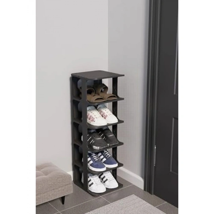 Portatif 5 Katlı Ayakkabılık, 76x24.5x27.5 cm Boyutlarında, Kolay Kurulum