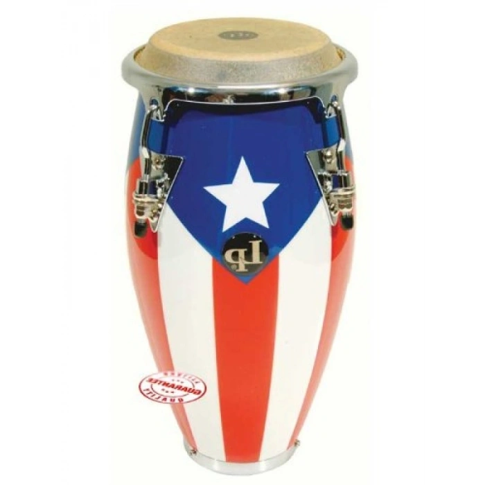 Porto Riko Bayrağı Desenli Ahşap Conga