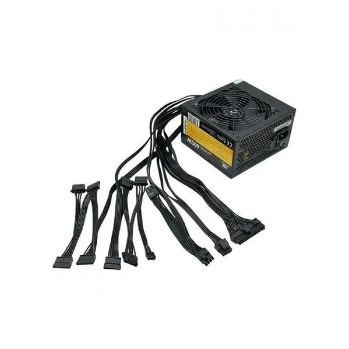 PowerBoost PB600AR 600W APFC 2*PCI-E 6+2 Pin 12cm Siyah Fanlı ATX PSU (Retail Box) (JPSU-PB600AR)