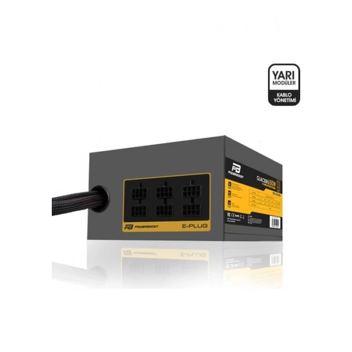PowerBoost Power Boost BST-ATX650B Glacier 650W 80+ Bronze Modüler 12cm Fanlı ATX Power Supply (JPSU-BST-ATX650B)