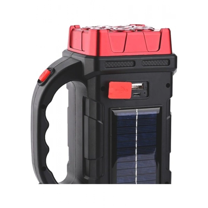 Powermaster HB-1678 Solarlı USB Çıkışlı Şarjlı 38 Watt Kamp Feneri Işıldak