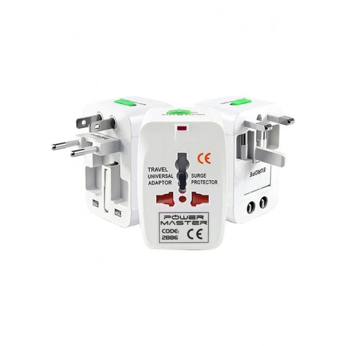 Powermaster PM-2886 Universal Çoklu Priz Çevirici Seyahat Adaptörü