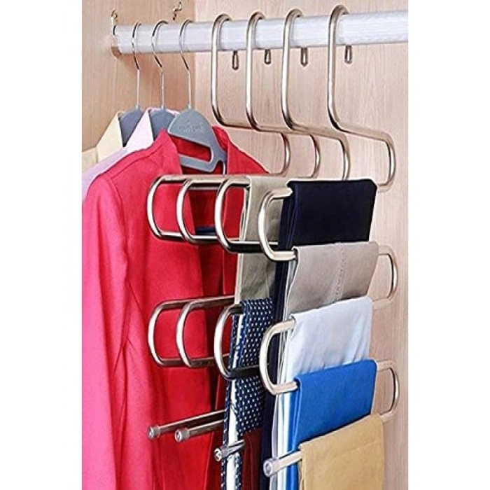 Pratik 5 Katlı Metal Pantolon ve Eşarp Askısı