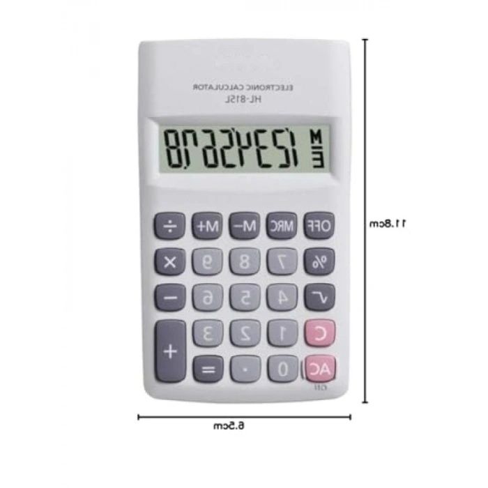 Pratik Beyaz Hesap Makinesi - 8 Haneli
