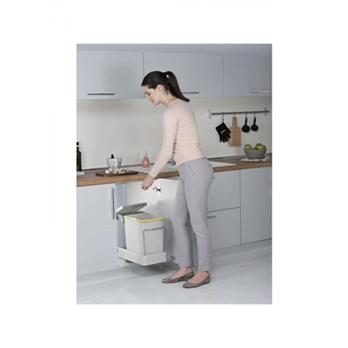 Pratik Dolap İçi Raylı Çöp Kovası - 20 Litre