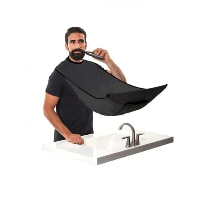 Pratik Evde Sakal Tıraş Önlüğü - Siyah