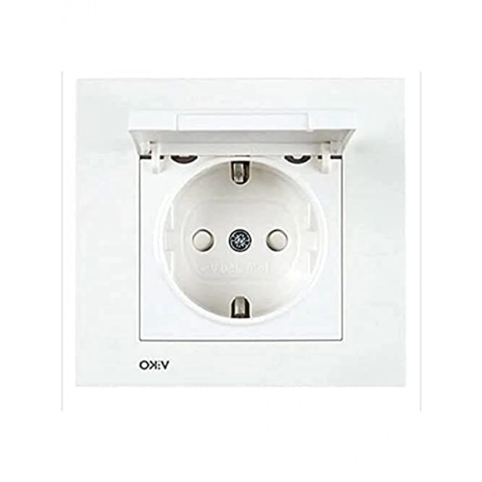 Pratik Kapaklı Topraklı Priz - Çarpma Koruma Özellikli