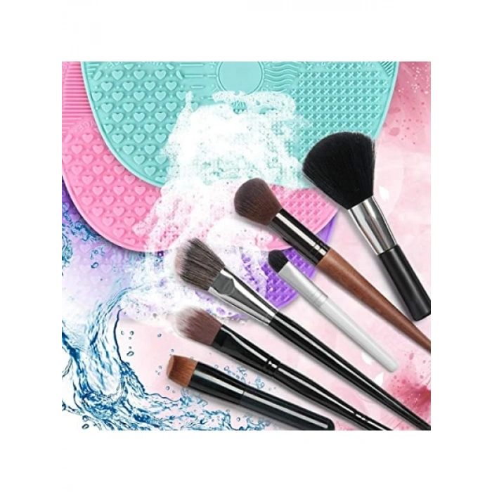 Pratik Makyaj Fırçası Temizleme Matı - Silikon Malzeme