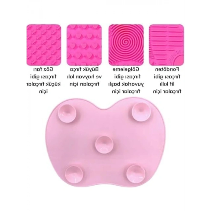 Pratik Silikon Makyaj Fırça Temizleme Pedi, 15 cm