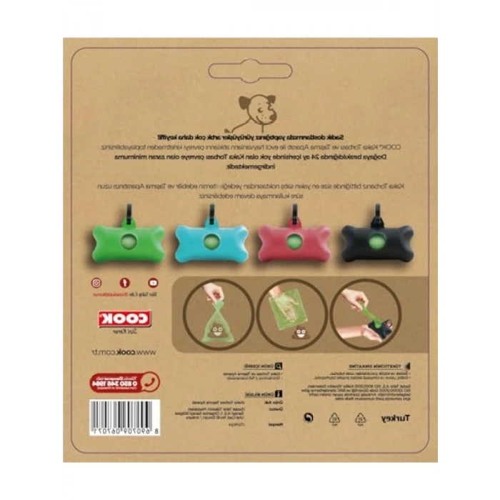 Pratik Taşıma Aparatı ile Kaka Torbası, 30lu Paket