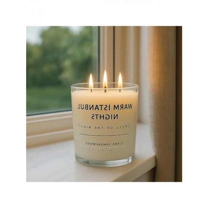 Premium 12 oz Soya Mumu, 3 Fitilli, 45+ Saat Yanma Süresi