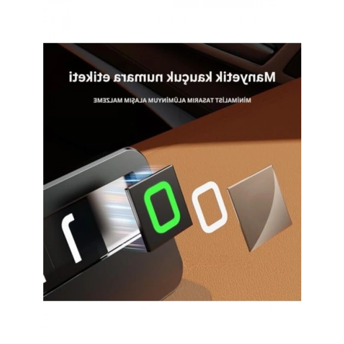 Premium Deri Alaşım Gizlenebilir Araç Park Telefon Numaratörü