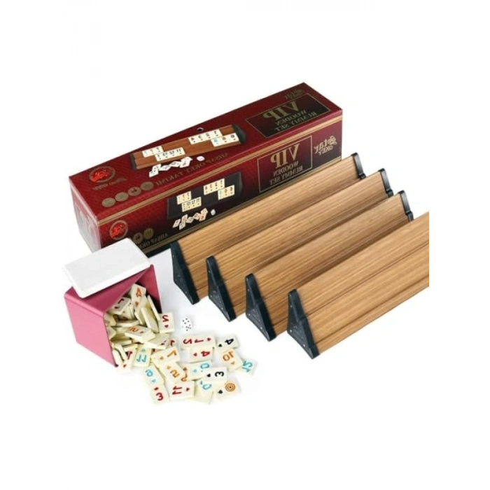 Premium Okey Ahşap Set, Melamin Taşlarla