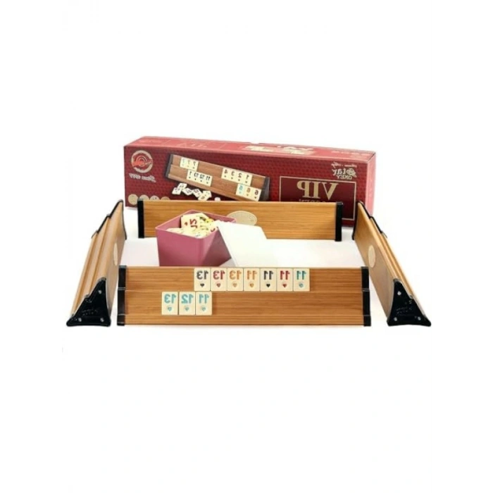 Premium Okey Ahşap Set, Melamin Taşlarla