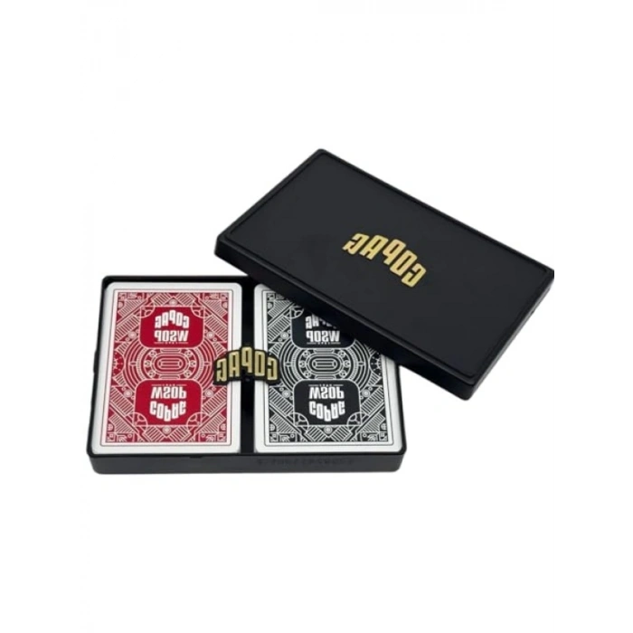 Premium PVC Poker Kart Seti - İki Deste (Kırmızı, Siyah)