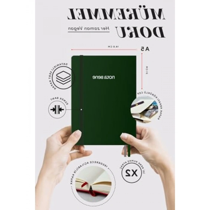 Premium Sert Kapak Defter, 14.8x21 cm, 96 Yaprak Çizgili