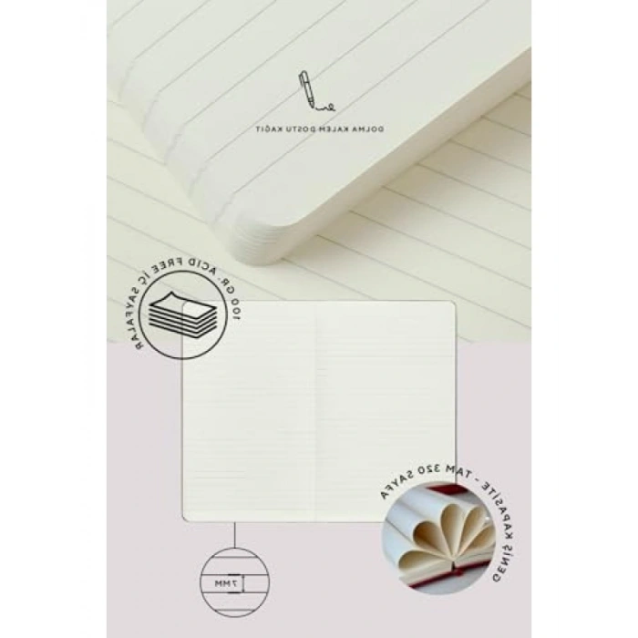 Premium Spiralli Sert Kapak Defter, 14.8x21 cm, Çizgili