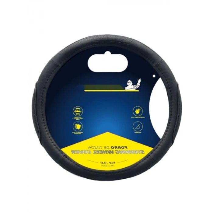 Premium Suni Deri Direksiyon Kılıfı - Siyah