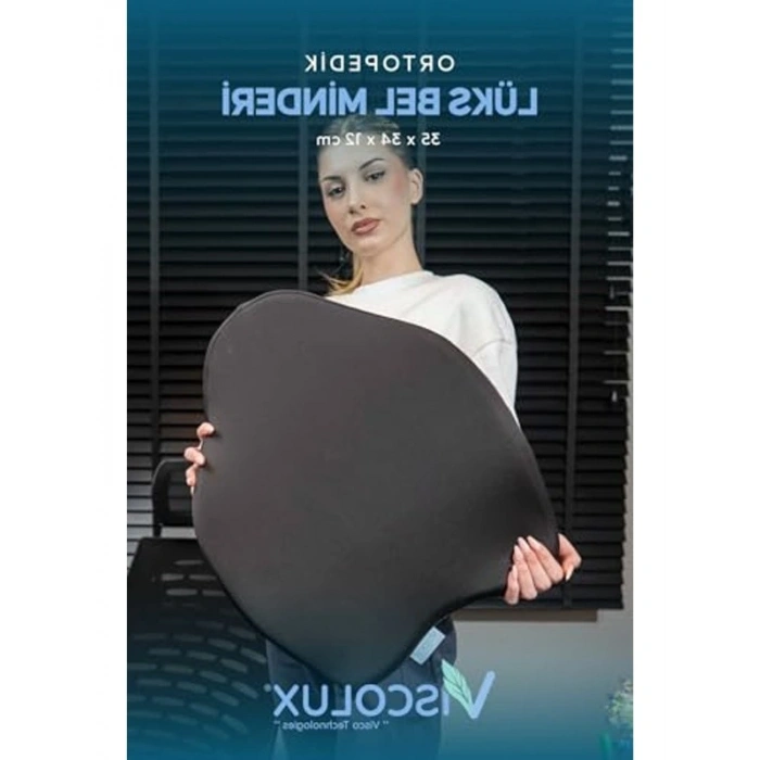 Premium Visco Bel Destek Yastığı, Ofis Kullanımı İçin 54x42x9 cm