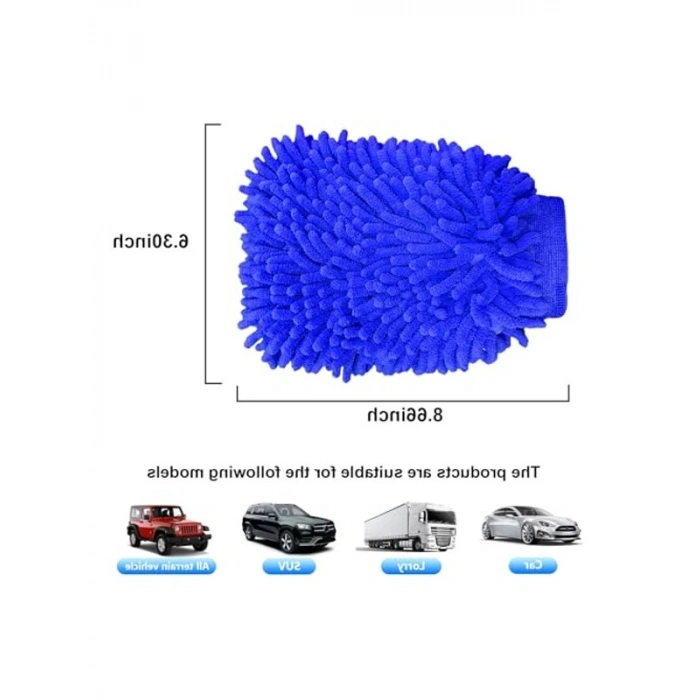 Premium Yumuşak Mikrofiber Yıkama Eldiveni, Çift Taraflı ve Çizilmez