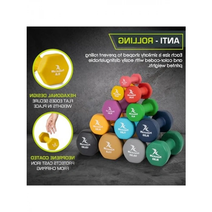 prene Dumbbell Coated for Non-Slip Grip, 4 lb