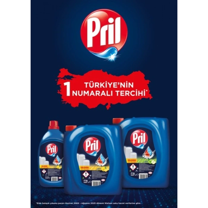 Pril Elde Yıkama Bulaşık Deterjanı Limon Kokulu 4 kg Soğuk Suda Etkili