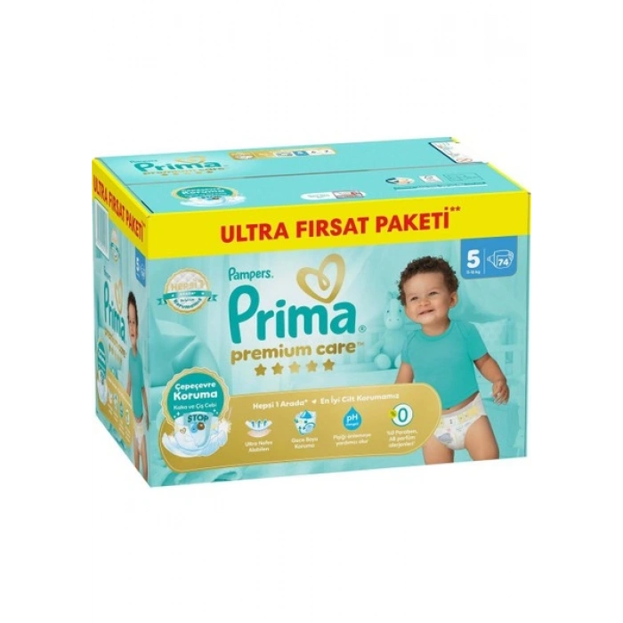 Prima Aktif Bebek Bebek Ultra Fırsat Paketi 5 Numara 74 Adet Bez