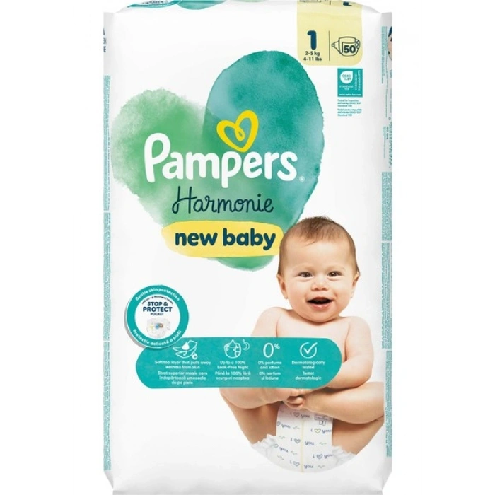 Prima Harmonie 1 Numara Bantlı Bebek Bezi 50 Adet 2 - 5 kg Cilt Koruma Sağlayan