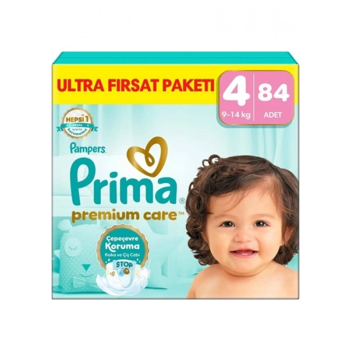 Prima PremiumCare Bebek Bezi Ultra Fırsat Paket 4 Numara 84 Adet Bez