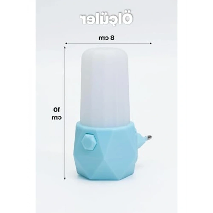 Prizma Şeklinde Gece Lambası, Mavi Renk