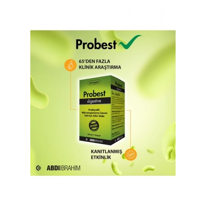 Probest Probiyotik Digestive 20 Kapsül - Sindirim Sistemi Destekleyici Abdi İbrahim