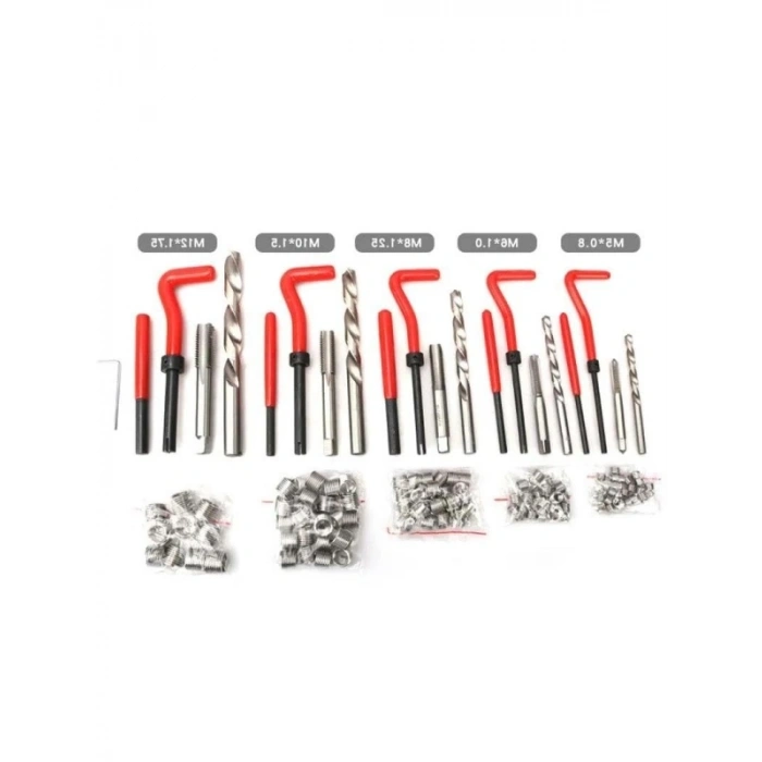 Profesyonel 131 Parça Diş Açma Helicoil Vida Tamir Seti - M5-M12