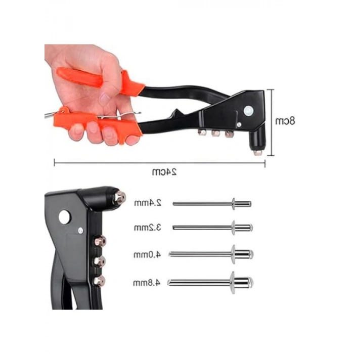 Profesyonel 24 cm Pop Çelik Perçin Tabancası