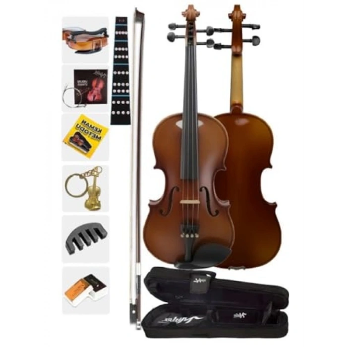 Profesyonel 4/4 Keman Seti, Yastık ve Susturucu Dahil