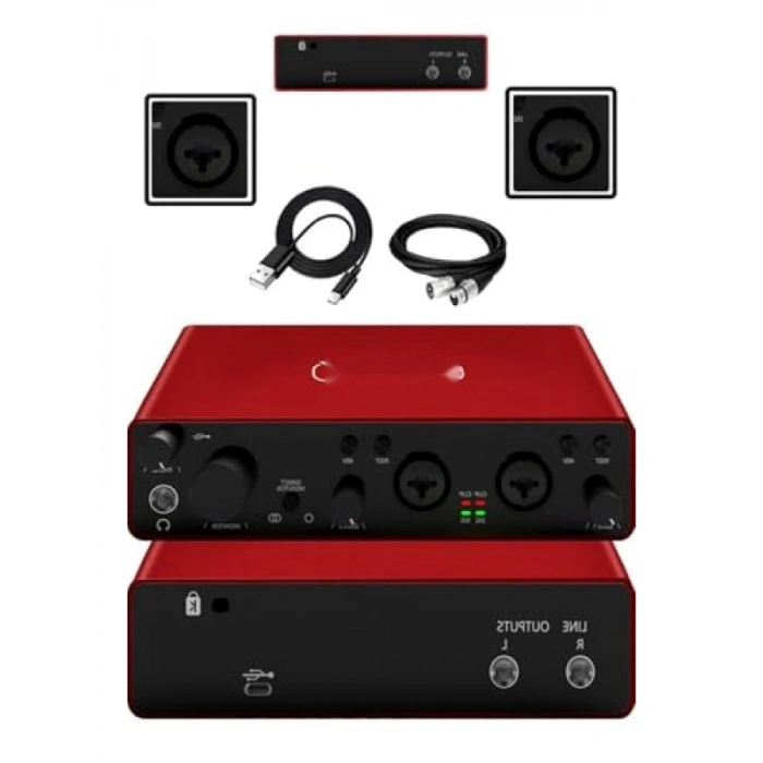 Profesyonel 4 Parça Stüdyo Ekipman Seti - Ses Kartı, Midi Klavye, Mikrofon ve Kulaklık