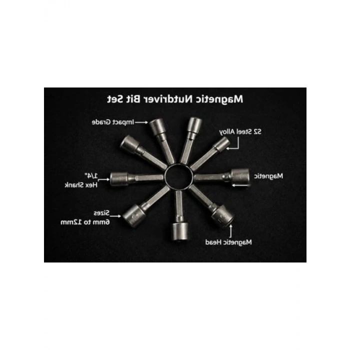 Profesyonel 9’lu Manyetik Somun Adaptör Seti